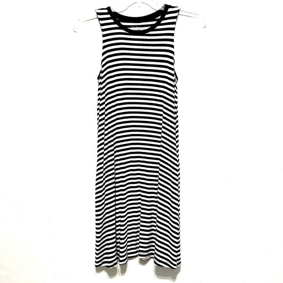 Time and Tru Dress Tank Top Midi Shift Black & White Sleeveless Woman sz Small - Picture 1 of 6